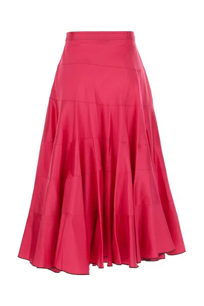 Tory Burch Fuchsia Silk Skirt