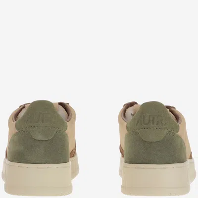 Autry Medalist Suede-panelled Lace-up Sneakers In Neutral