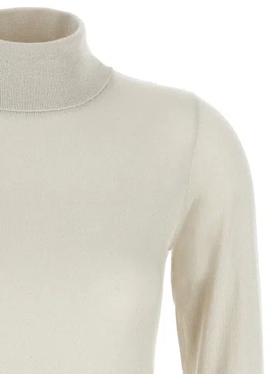 Brunello Cucinelli Sparkling Turtleneck Sweater In White