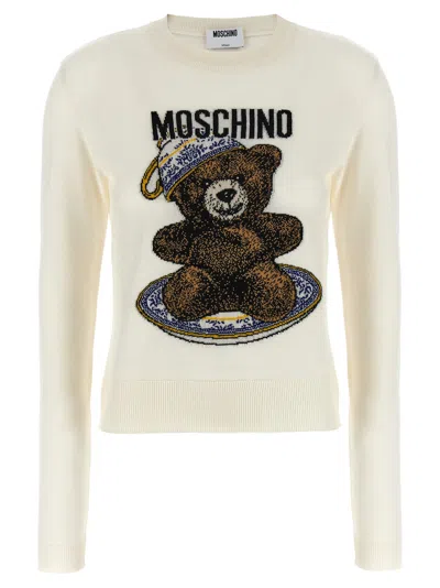 Moschino Crew Neck Sweater With Teddy Bear Motif