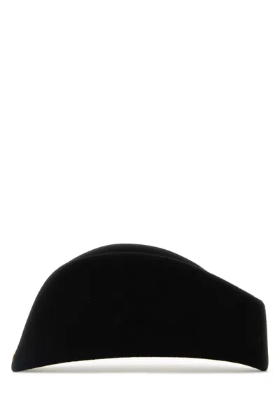 Valentino Casual Merino Wool Hat With Curved Shape In Multi