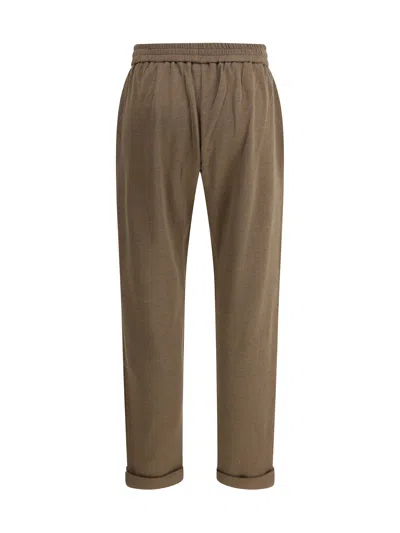 Brunello Cucinelli Pants With Embellishments In Brown