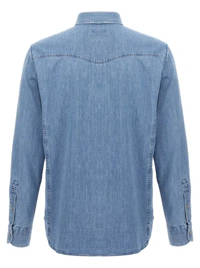 Tom Ford Cotton Denim Shirt In Blue