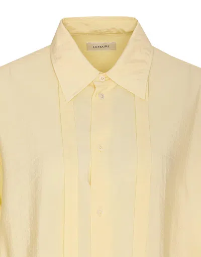 Lemaire 36 Collared Neck Long Shirt With Laces In Nude