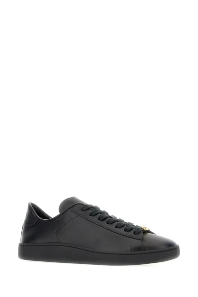 Valentino Royco Signature Brass Vlogo Low-top Sneakers In Black