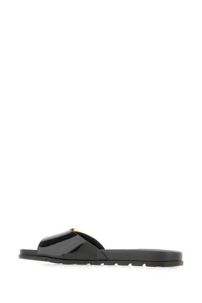 Tory Burch Logo-detailing Slides In Black