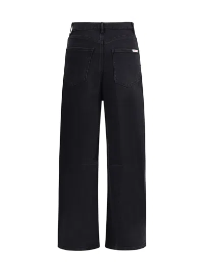 Self-portrait High Waist Cropped Straight-leg Jeans In Black