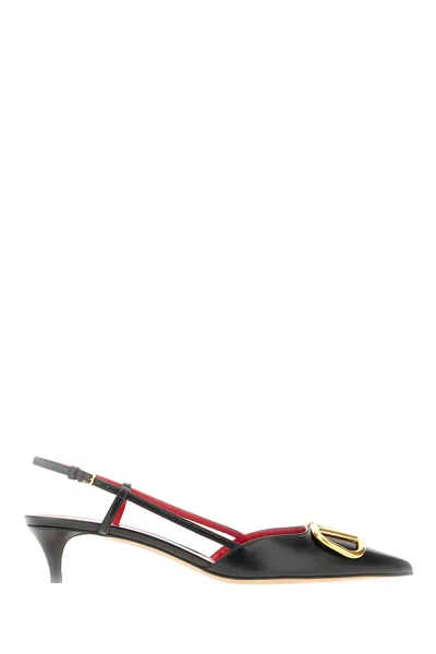 Valentino Pointed Toe Slimback Pump With Vintage-effect Brass Detail