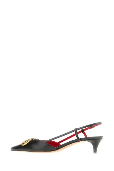 Valentino Pointed Toe Slimback Pump With Vintage-effect Brass Detail
