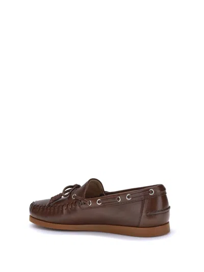Valentino Garavani Brown Leather Palm Avenue Loafers