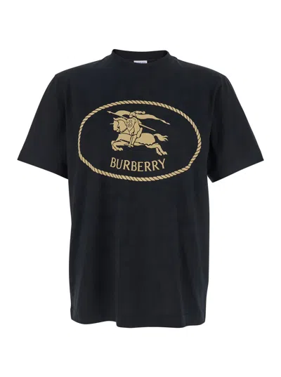 Burberry Cotton T-shirt With Knight Stamp