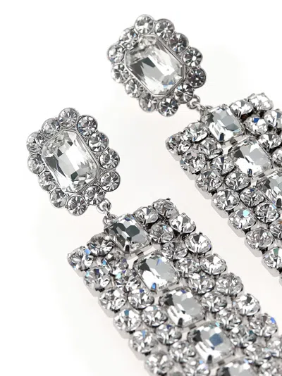 Self-portrait Multi Crystal Droplet Jewelry Silver