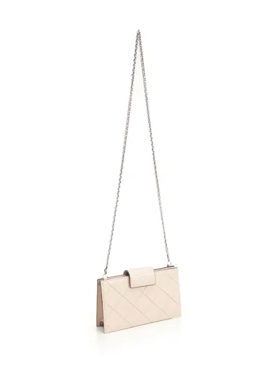 Tory Burch Fleming Mini Chain Wallet Crossbody Bags Rose In Neutral