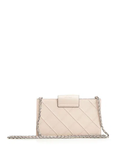 Tory Burch Fleming Mini Chain Wallet Crossbody Bags Rose In Neutral