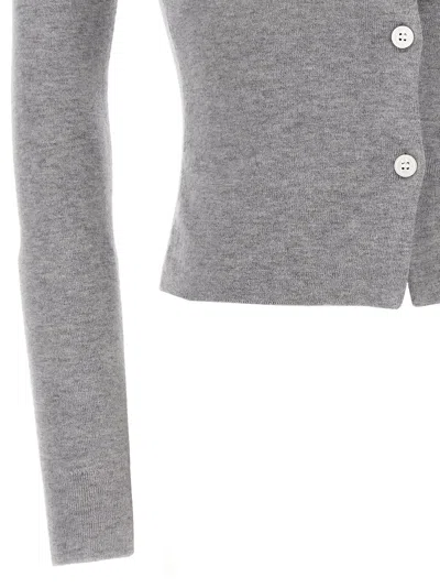 Self-portrait Buttoned Wool Cardigan In Gray