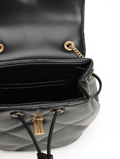 Tory Burch Mini Kira Diamond Backpack In Black Leather