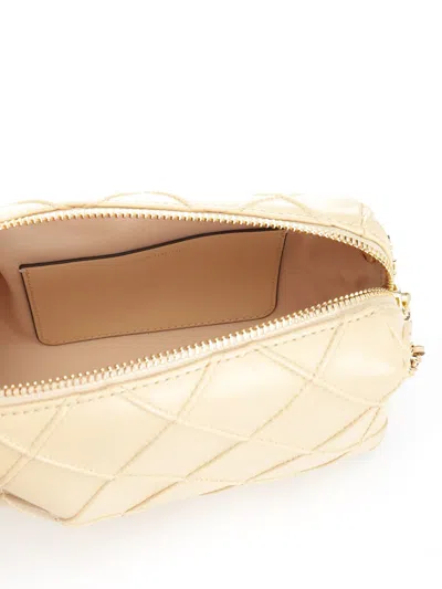 Tory Burch Borsa Crossbody Fleming Small In Pelle Trapuntata Colore Vaniglia In White