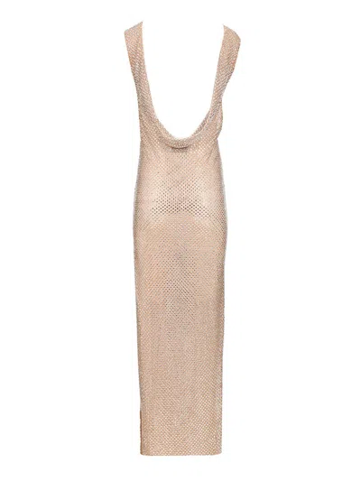 Self-portrait Womens Rhinestone Sleeveless Stretch-woven Maxi Dress Silver In Neutral