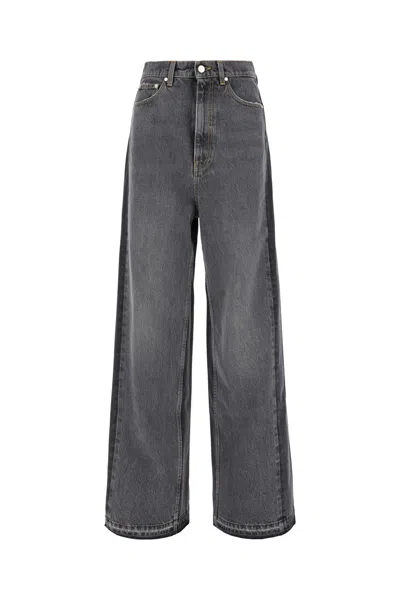Stella Mccartney Womens Double-denim High-rise Wide-leg Denim Jeans Two Tonal Black