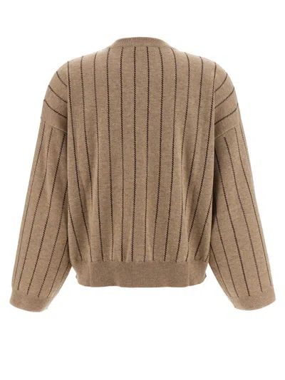 Brunello Cucinelli Sequin Cashmere Sweater Sweaters And Cardigans Beige