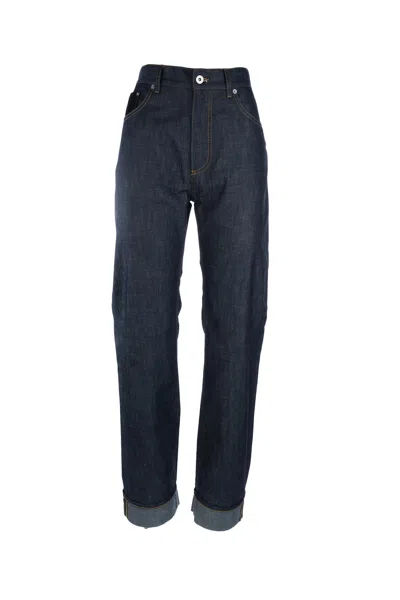 Bottega Veneta Womens Indigo Folded-cuffs Straight-leg Denim Jeans In Blue