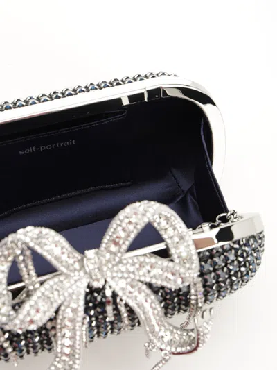 Self-portrait Navy Chainmail Clutch