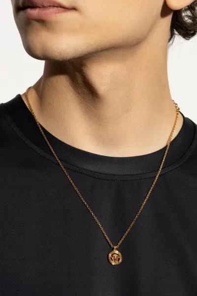 Versace Necklace With Charms In Gold