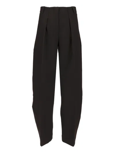 Jacquemus Le Pantalon Ovalo Pleated Wide-leg Trousers In Black