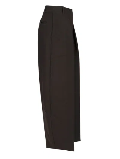 Jacquemus Le Pantalon Ovalo Pleated Wide-leg Trousers In Black