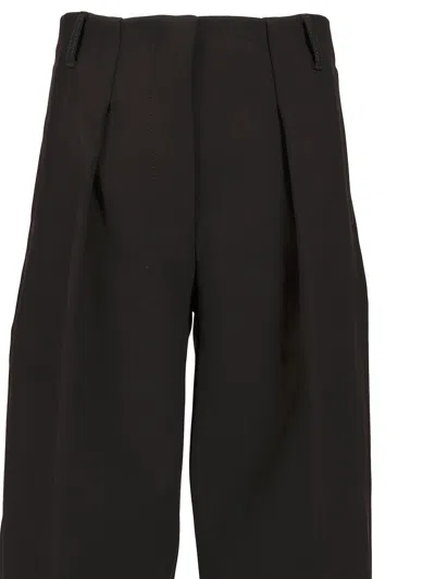 Jacquemus Le Pantalon Ovalo Pleated Wide-leg Trousers In Black