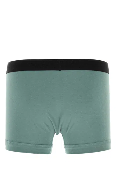 Tom Ford Powder Blue Stretch Cotton Boxer In Green