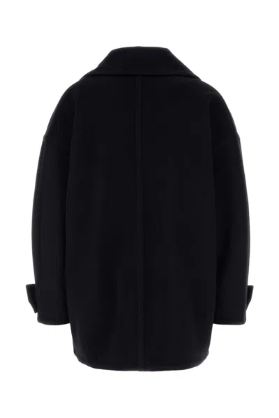 Loewe Wool Coat Double-breasted Design Notched Lapels