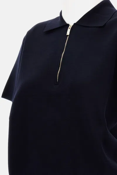 Max Mara Polo Teti In Misto Viscosa Blu Notte Donna In Blue