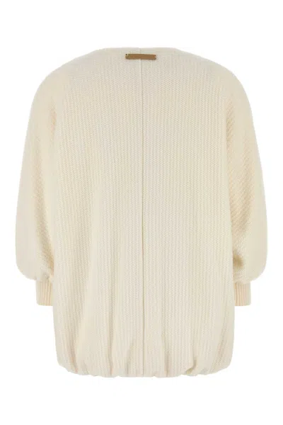 Max Mara Wool And Cashmere Knitted Jacket Jackets White