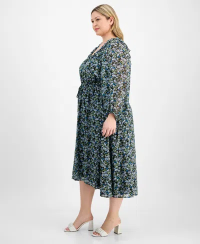 On 34th Trendy Plus Size Floral-print Smocked-waist Dress, Exclusively At Macy's