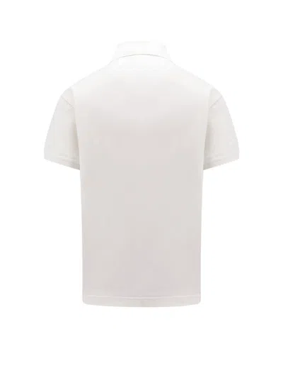 Palm Angels White Polo Shirt With Classic Collar And Logo On The Front In White