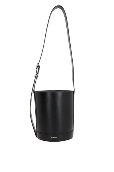 Jil Sander Black Cannolo Bucket In Black
