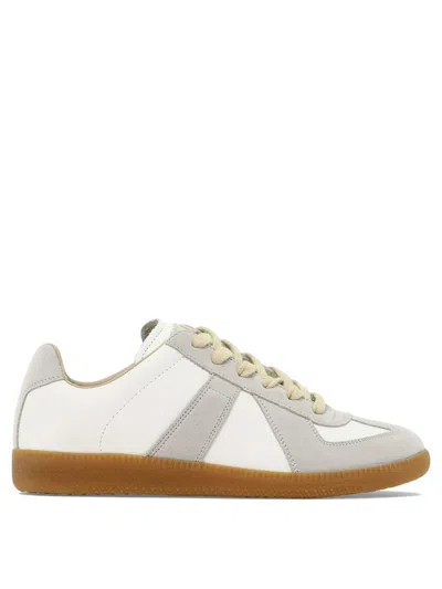 Maison Margiela Replica Sneakers In White Suede And Leather