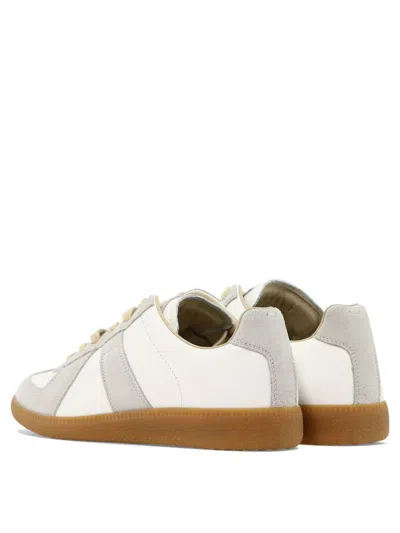 Maison Margiela Replica Sneakers In White Suede And Leather