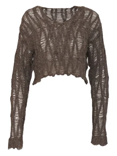 Pre-owned Krizia V-neck Wool Sweater