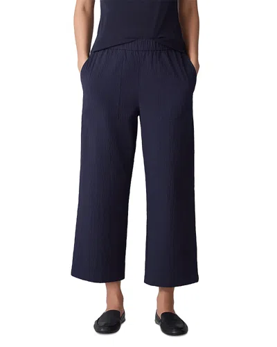 Eileen Fisher Stretch Jersey High Waisted Tapered Ankle Pants In Blue