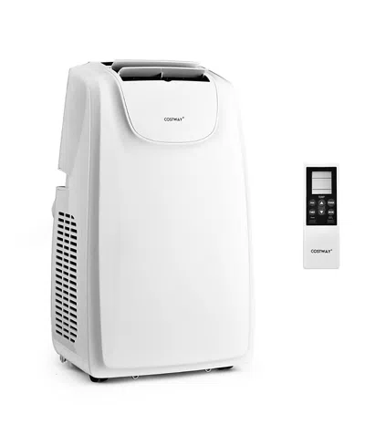Costway 11,500 Btu Dual Hose Portable Air Conditioner 3-in-1 Ac Unit With Remote Control In White