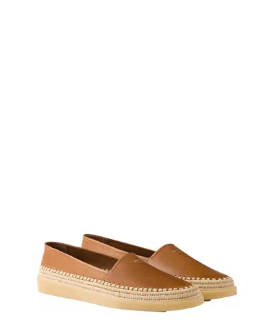 Prada Espadrilles Aus Leder In Brown