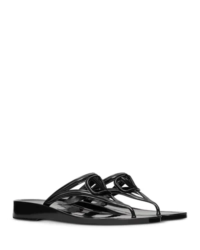 Valentino Vlogo Signature Rubber Thong Sandal In Black