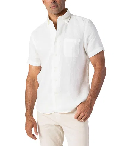 Robert Talbott Morgan Short Sleeve Linen Shirt In White
