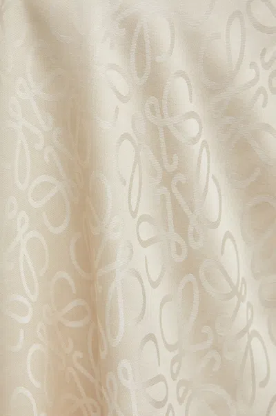 Loewe Scarf In Silk And Wool In Neutral