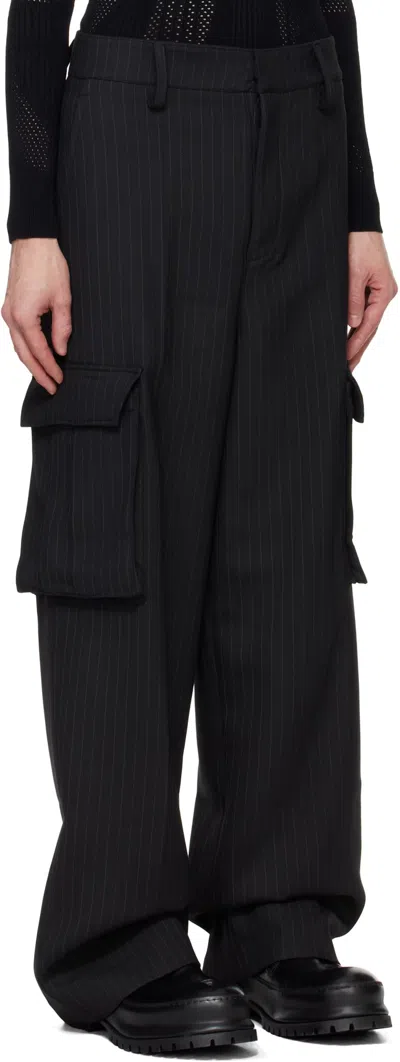 Misbhv Office Pinstripe Tailored Trouser In Black In Black