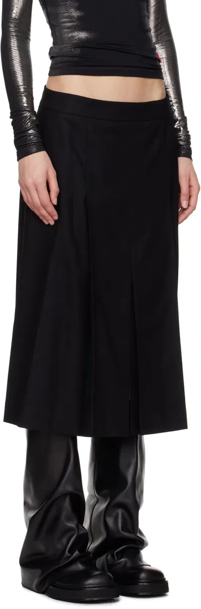 Juunj Flannel Hidden Pleated Midi Skirt In Black