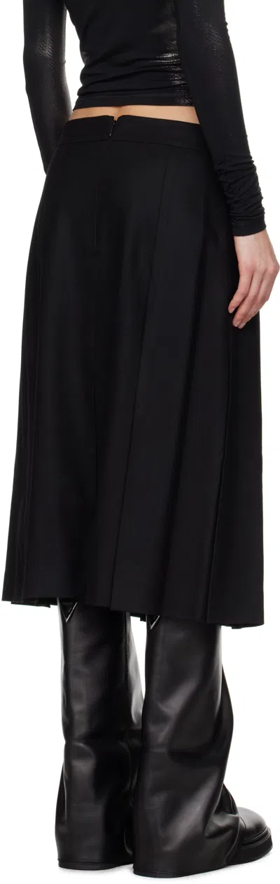 Juunj Flannel Hidden Pleated Midi Skirt In Black