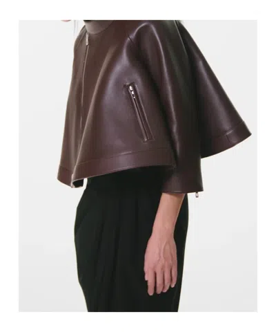 Loewe Trapeze Jacket In Nappa Lambskin In Brown